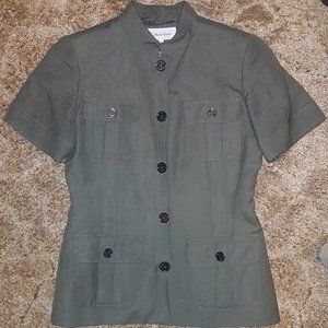 Calvin Klein Army Green Short Sleeve Blazer